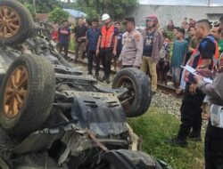 Mobil Tertabrak Kereta di Asahan Sumut, Satu Keluarga Tewas