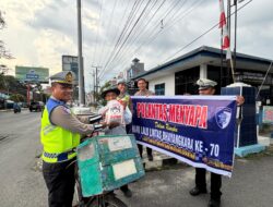 Perkuat Silaturahmi, Dalam Rangka HUT ke 70 Sat Lantas Polres Siantar Bagikan Paket Sembako